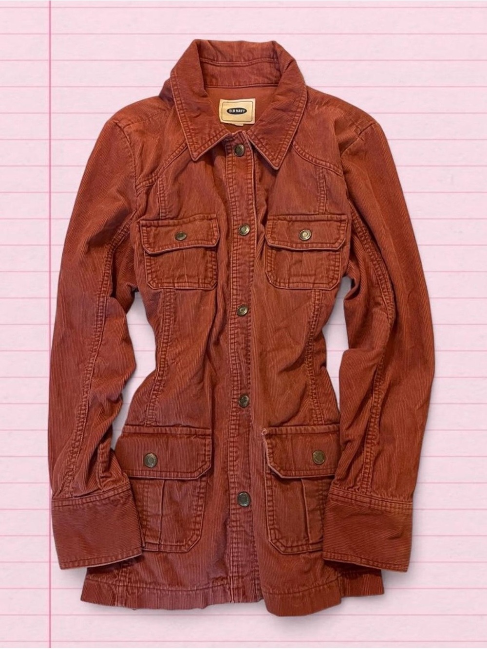Corduroy Utility Jacket - Rust